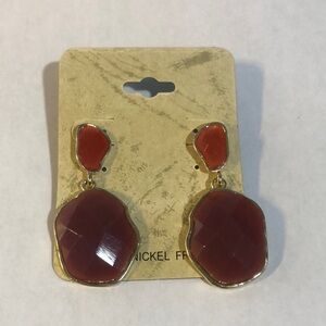 New Orange-brown and Gold Dangle Earrings